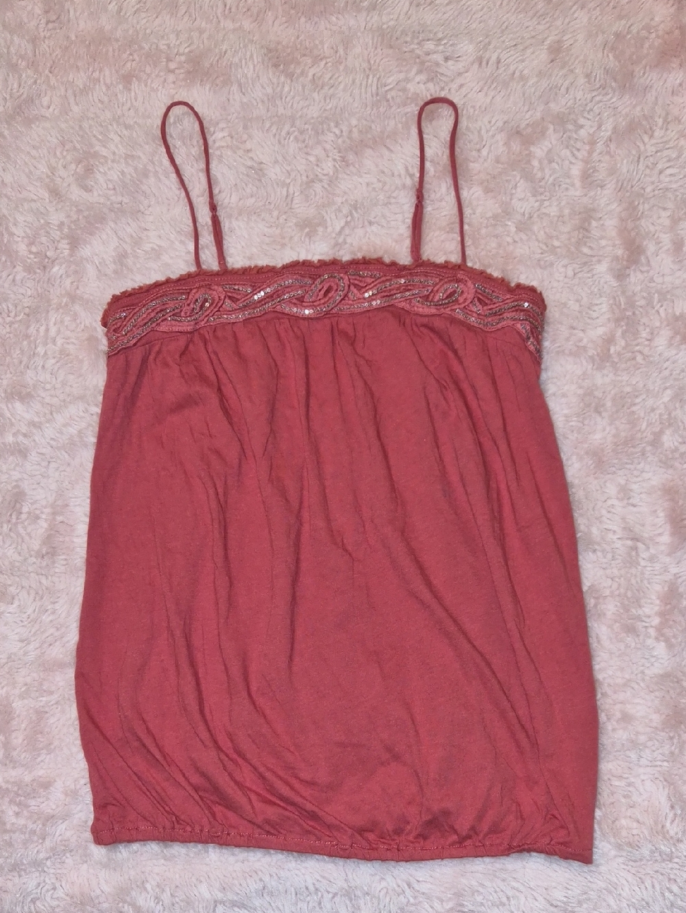 American Eagle Outfitters Red Spaghetti Strap Chain Embelishment Camisole